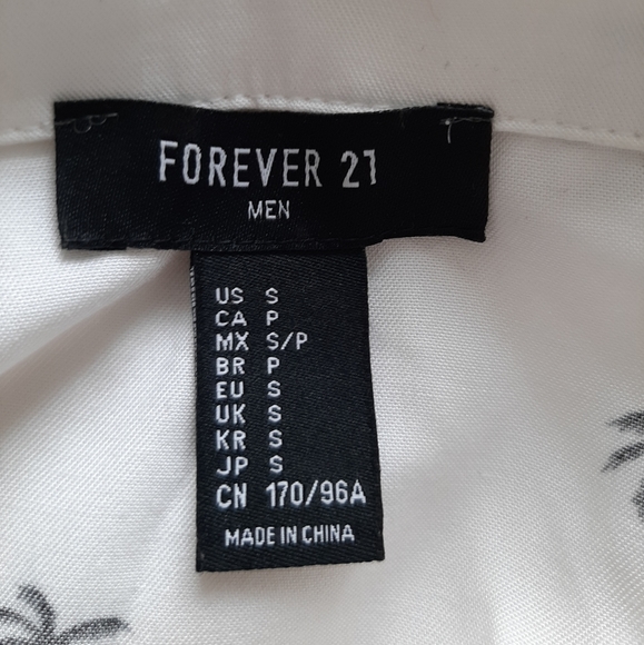 Forever 21 White Shirt with Palm Tree pattern - Picture 3 of 3